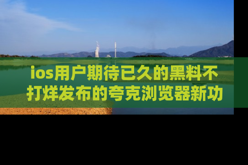 ios用户期待已久的黑料不打烊发布的夸克浏览器新功能上线啦！