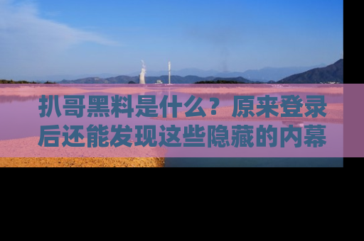 扒哥黑料是什么？原来登录后还能发现这些隐藏的内幕！