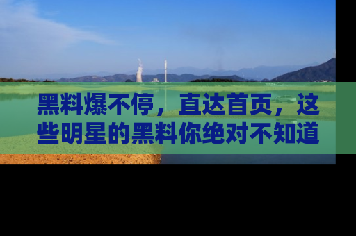 黑料爆不停，直达首页，这些明星的黑料你绝对不知道！