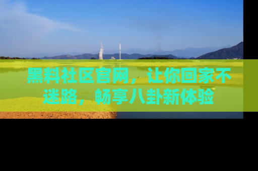 黑料社区官网，让你回家不迷路，畅享八卦新体验