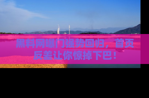 黑料网曝门强势回归，首页反差让你惊掉下巴！