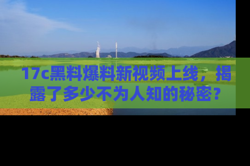 17c黑料爆料新视频上线,揭露了多少不为人知的秘密?