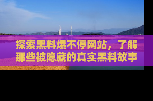 探索黑料爆不停网站，了解那些被隐藏的真实黑料故事