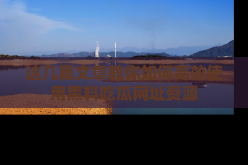 这几篇文章教你如何高效使用黑料吃瓜网址资源